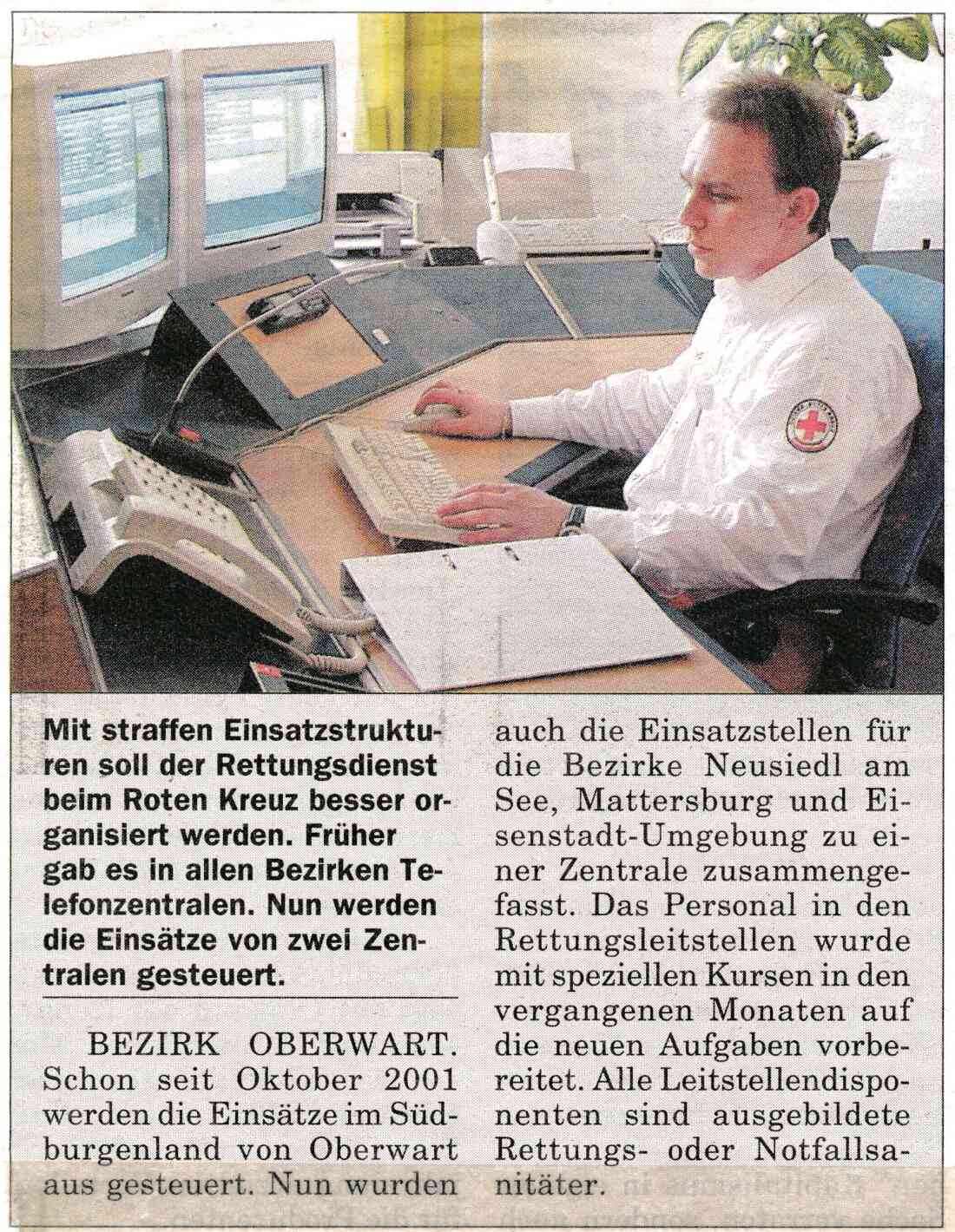 Rotes Kreuz: Artikel zum Thema "Zwei neue Telefoneinsatzzentralen im Burgenland"