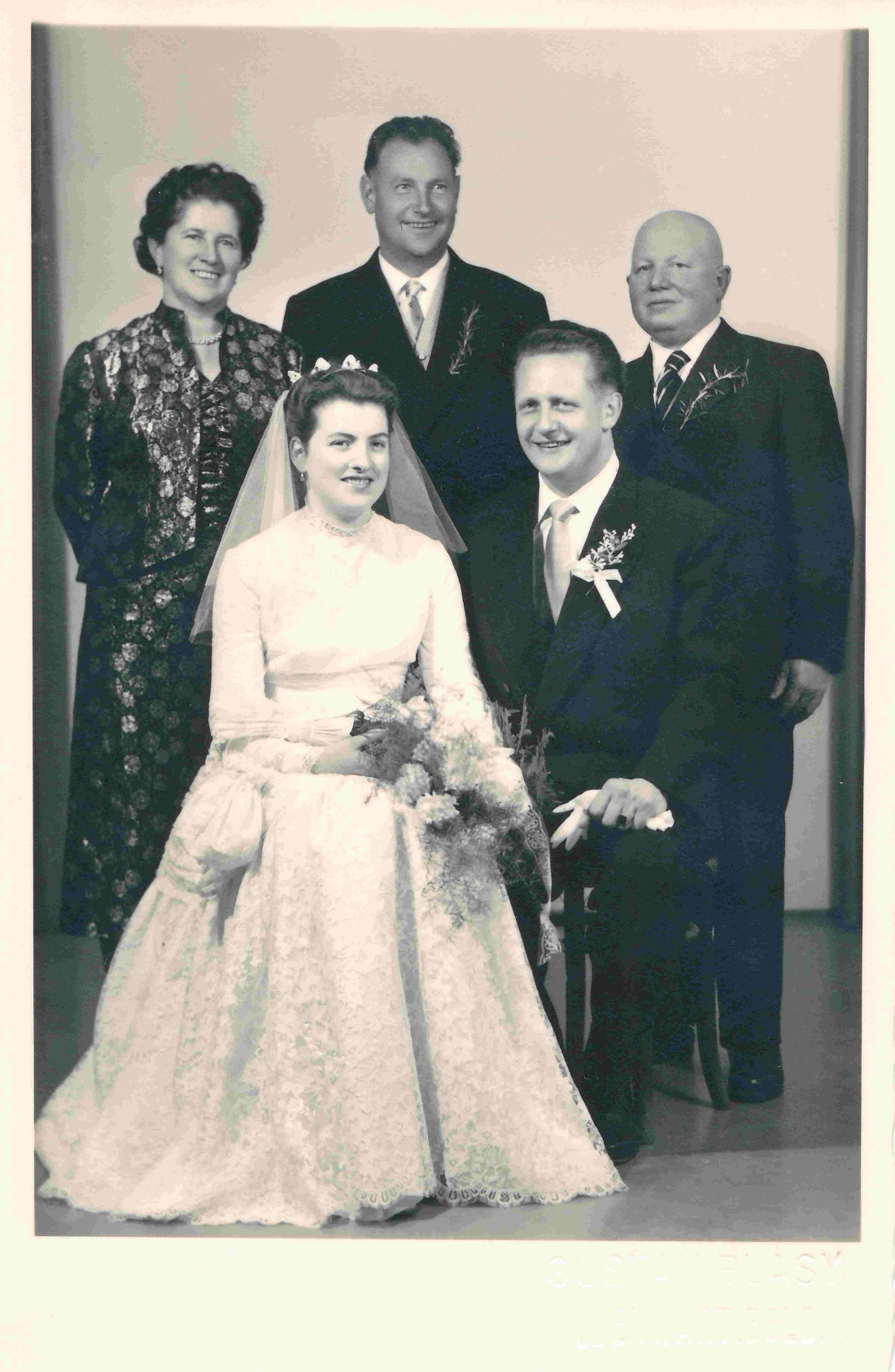 Hochzeit Gustav Neubauer und "Gretl" Margareta Brandstätter: die Trauzeugen Schonger und Krismanits