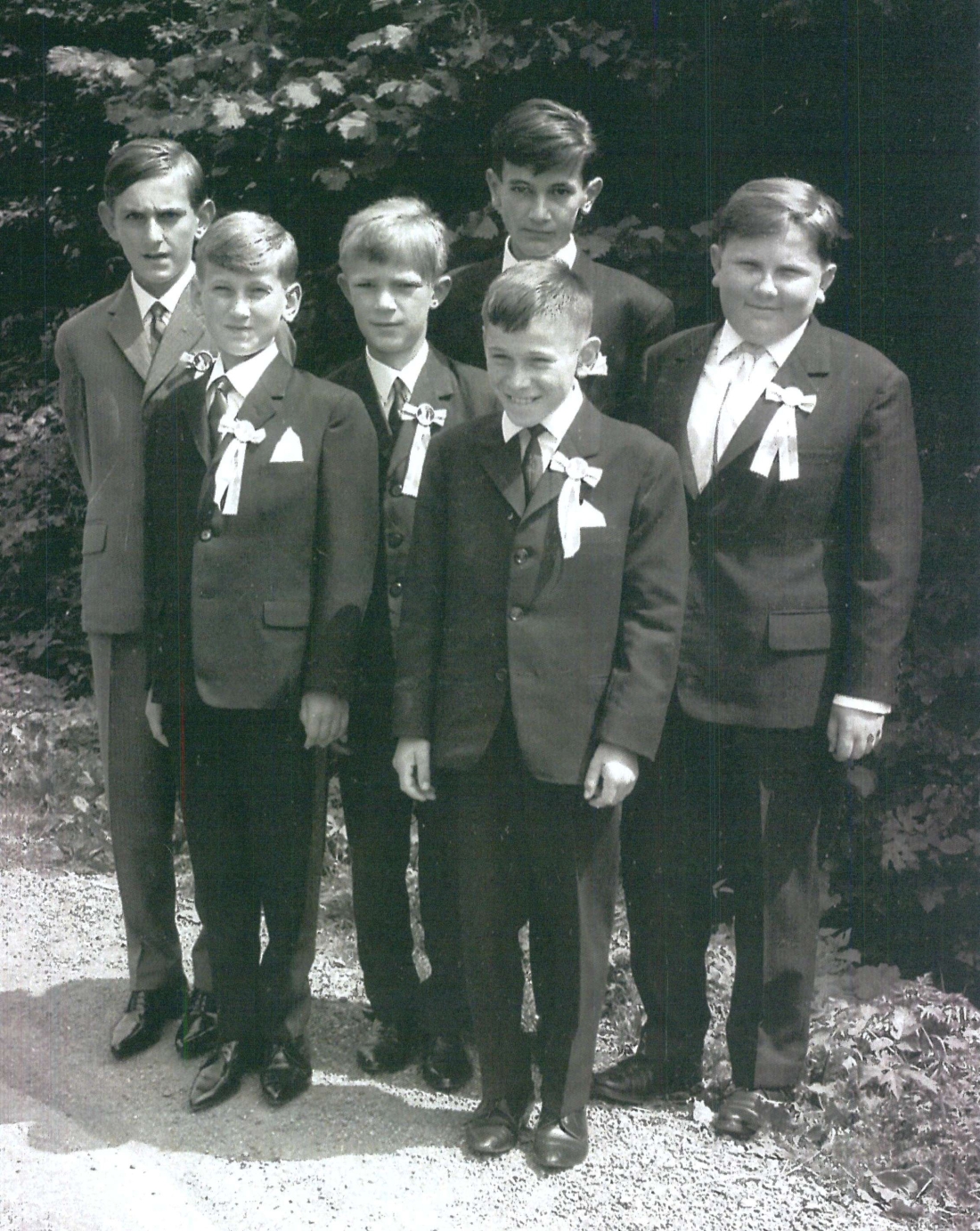 St. Martin: Burschengruppe anlässlich der Firmung 1963 - Garber/Bernhard/Wukits/Marth/Ratz