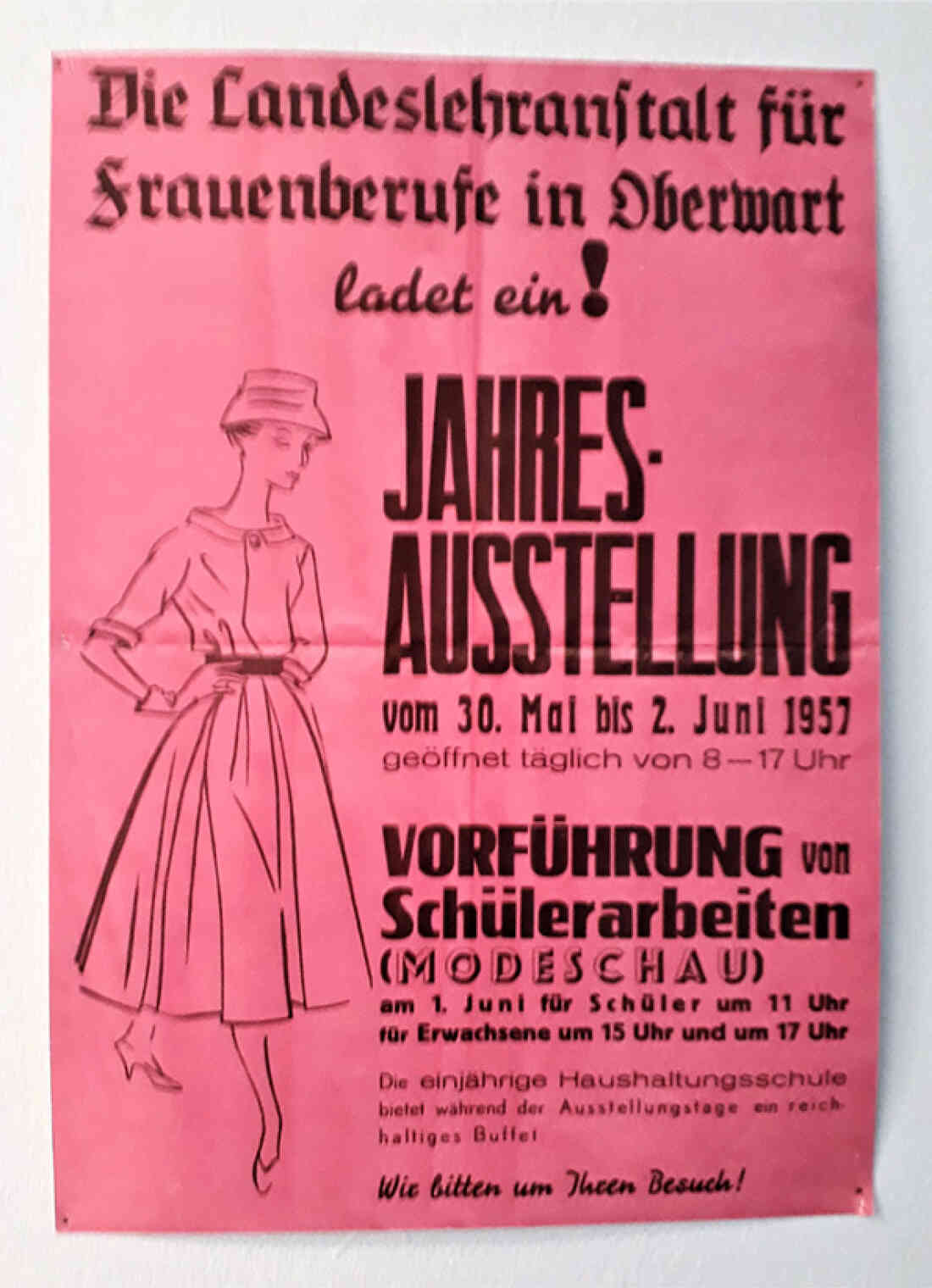 Plakat zur Jahresausstellung der Landeslehranstalt für Frauenberufe