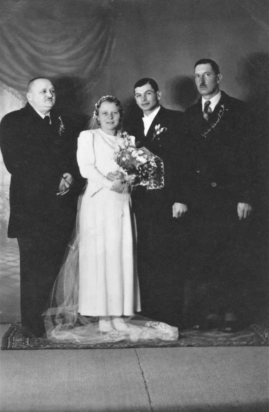 Hochzeitsfoto aus dem Jahr 1940: Julius Faith "Gyula" (*21. Mai 1911 / +3. April 1944) und Julianna Benkö ( *5. Juni 1914 / +3. März 2007)