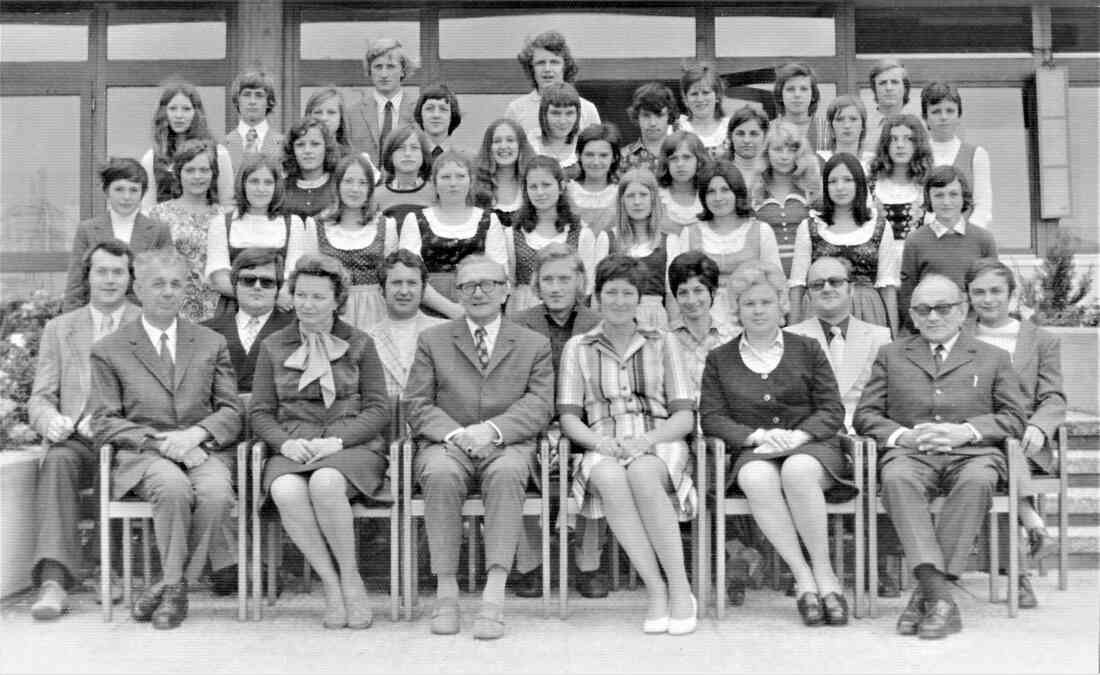 Hauptschule: eine Abschlussklasse des Schuljahres 1972/73