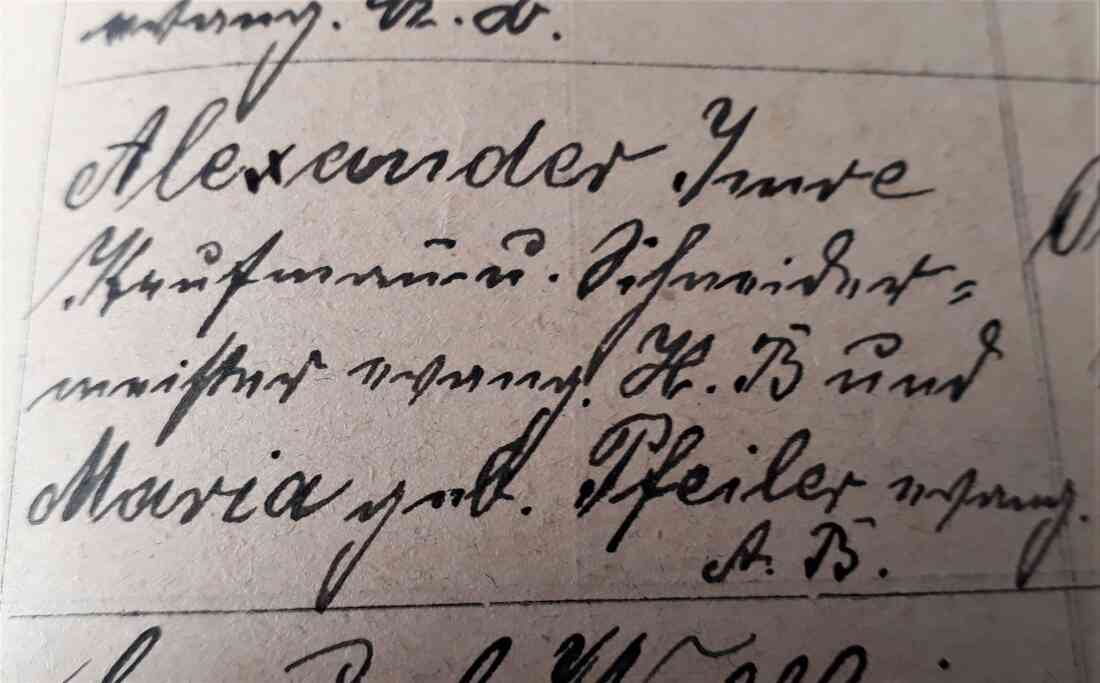 Maria (geb. Pfeiler) und Sándór Imre: Eintrag ins Trauungsbuch der ref. Pfarrgemeinde
