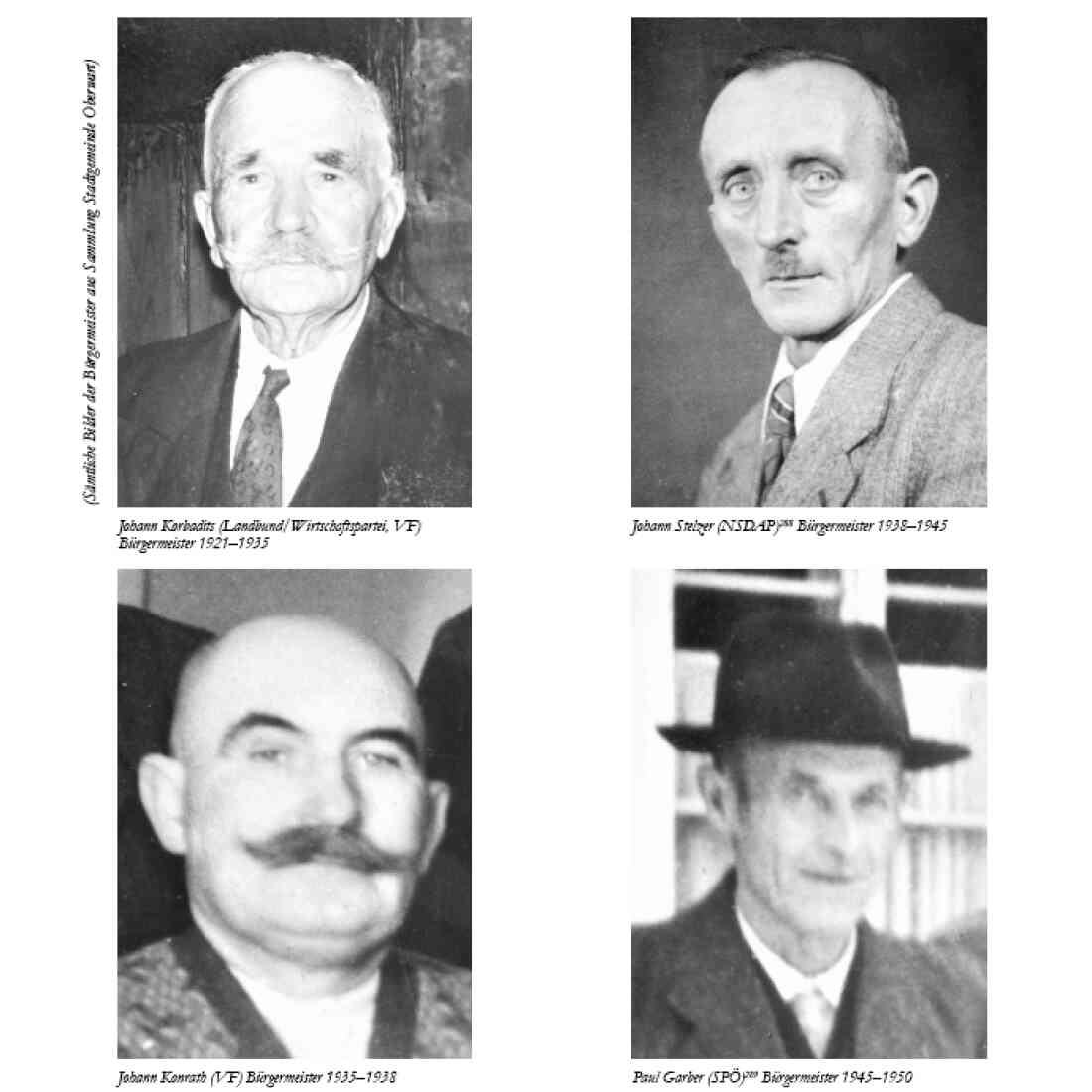 St. Martin: Bürgermeister von 1921 bis 1950 (Korbadits/Konrath/Stelzer/Garber) - Portraits