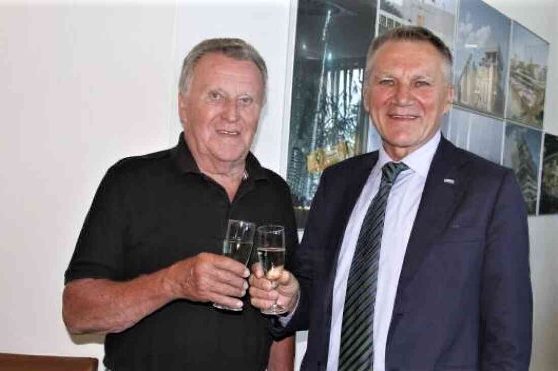 Basketball - Gunners: Vereinsgründer und Ehrenpräsident Ing. Hans Hadek (*1937 / +2019) und langjähriger Hauptsponsor Josef Unger