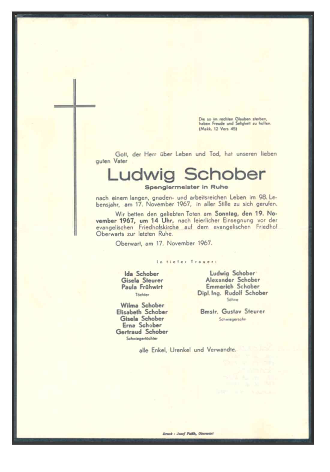 Parte Ludwig Schober sen. (*1870/+1967)