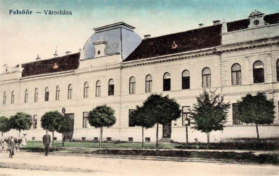 Ansichtskarte: "Felsöör - Városhása" (Oberwart - Rathaus)