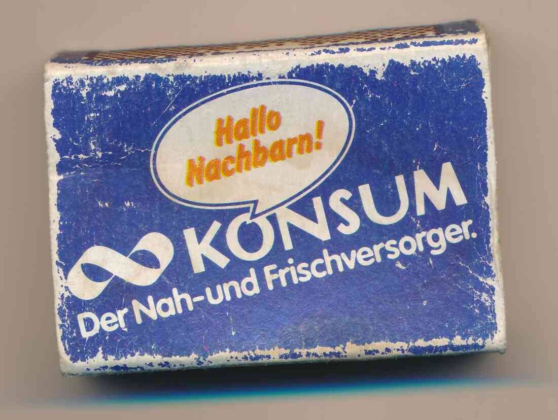 Streichholzschachtel des damaligen "Konsums"