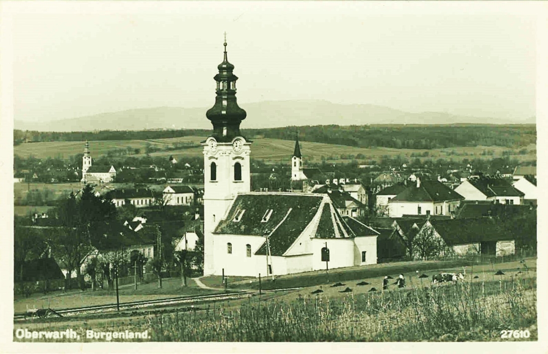 Ansichtskarte: Blick gegen W auf die drei Kirchen und die Synagoge