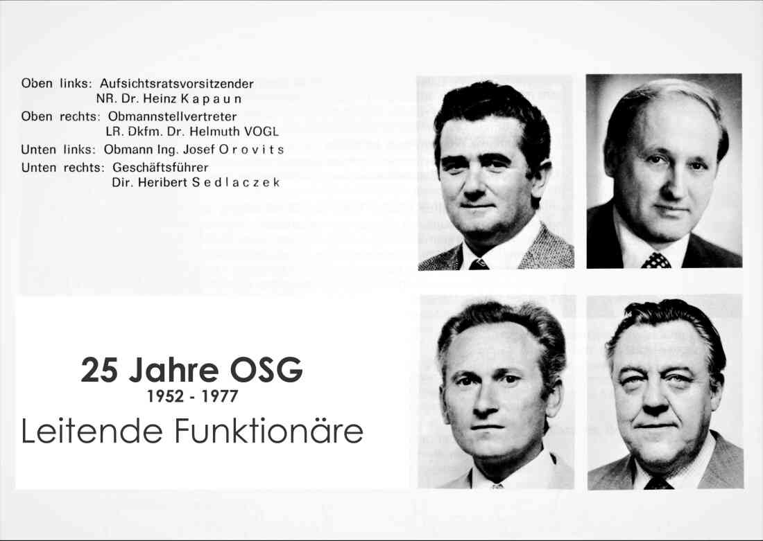 25 Jahre OSG: Leitende Funktionäre (Kapaun/Vogl/Orovits/Sedlaczek)