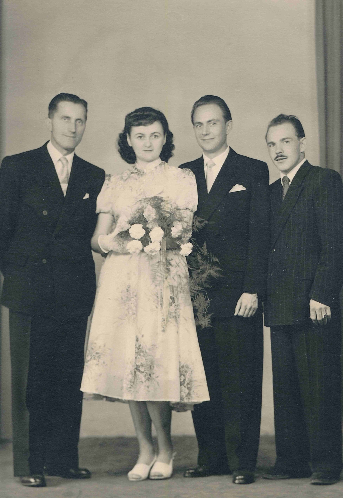 Hochzeit "Hannes" Johann Wiener (*1927/+1984) und Rosa Wiener (geb. Vörös, *1924/+1987) - Tölly/Kajtar