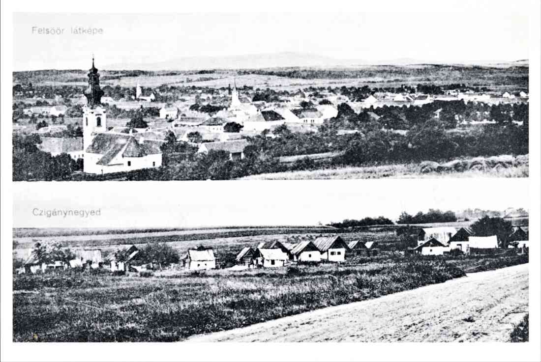 Ansichtskarte: Felsöör latkepe / Cziganynegyed (Blick über Oberwart / Zigeunerviertel)