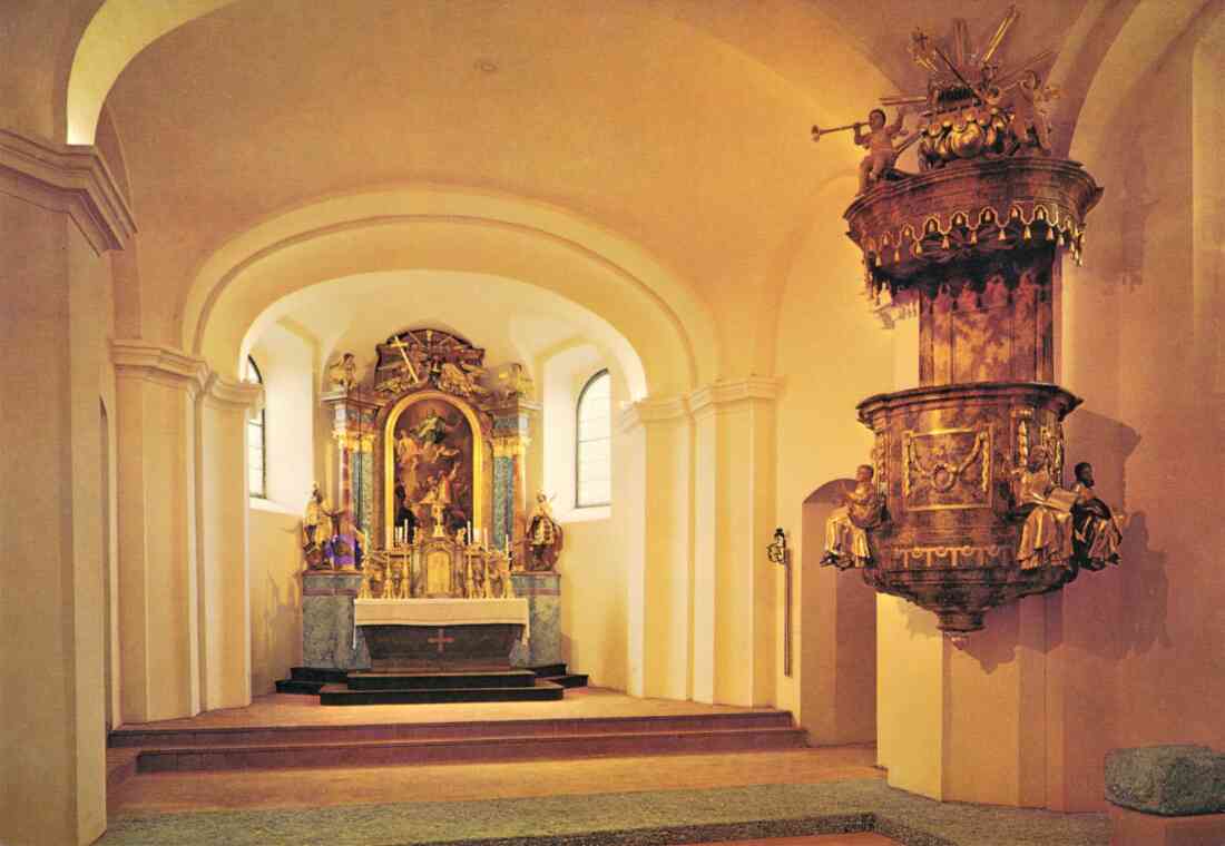Ansichtskarte: Röm. kath. Pfarrkirche "Maria Himmelfahrt" - Innenraum