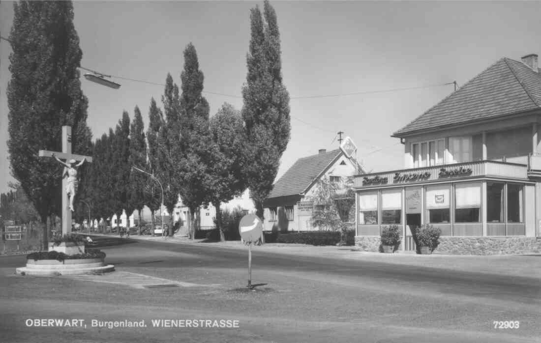 Ansichtskarte: Wienerstraße mit Espresso Tankstelle Schranz (Wienerstraße 52)