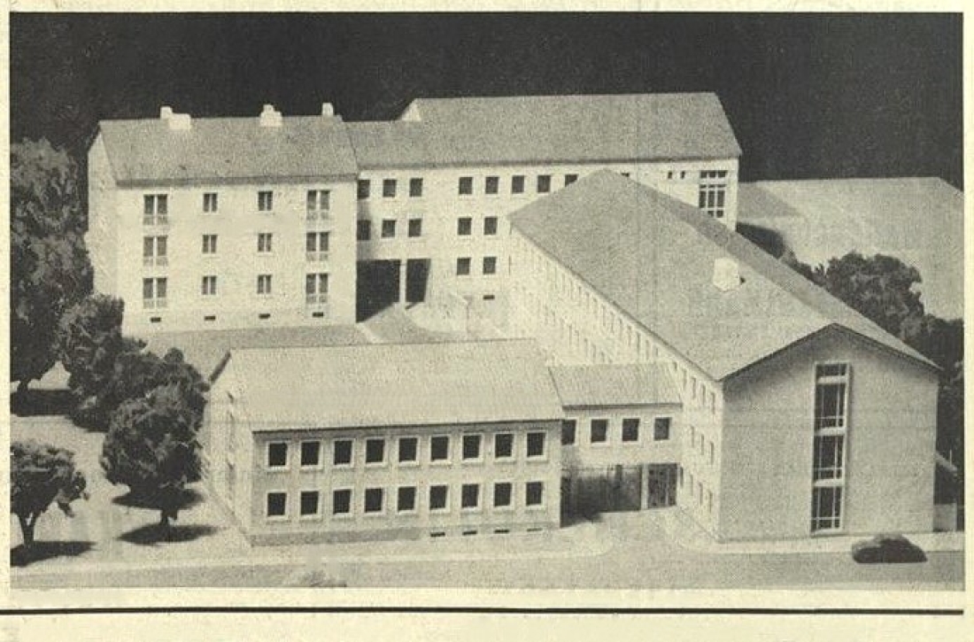 Bundesamtsgebäude: Modell des Zentralamtsgebäudes zwischen Bahnhofstraße und Prinz Eugenstraße