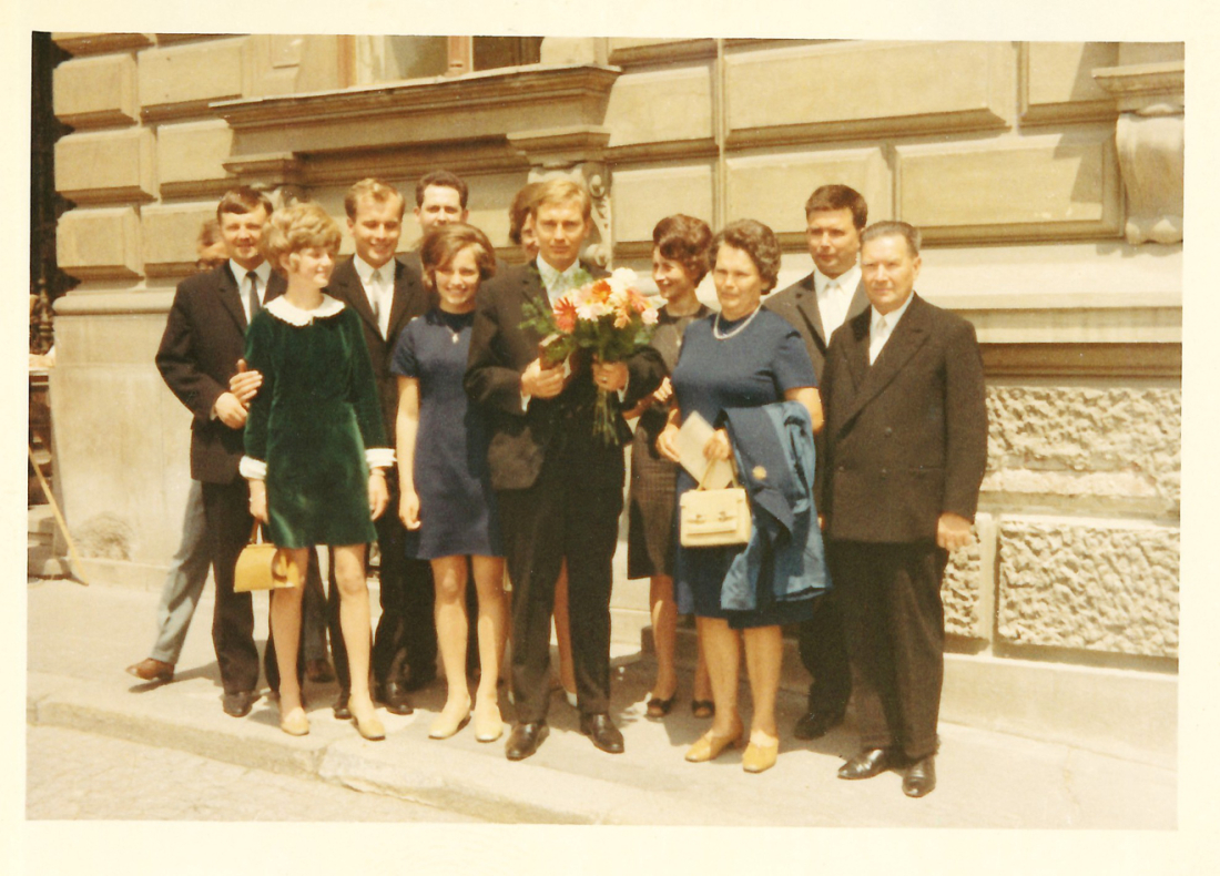 Sponsion Dr. Wilfried Hicke (*1944/+2003) an der Karl-Franzens-Universität in Graz zum Doktor der Rechtswissenschaften - Marosi/Langer/Graf
