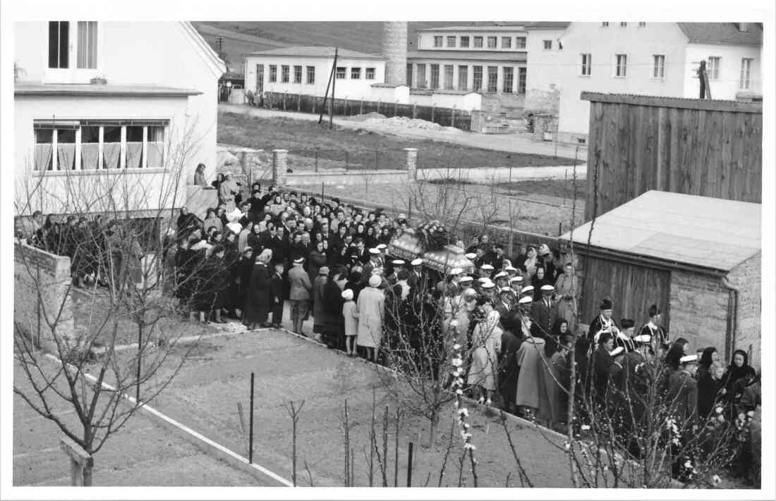 Stadtkapelle Oberwart: Begräbnis des Gründungkapellmeisters Johann Kappel (*1905/+1960) am 12. April 1960