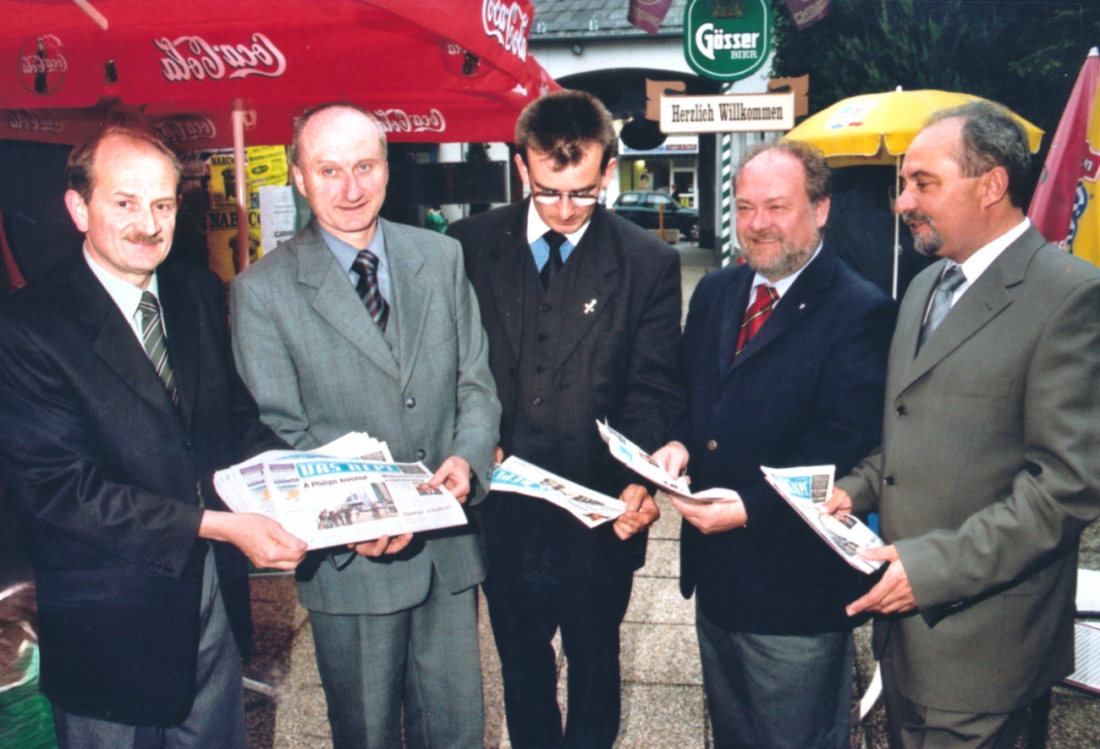 Stadt-Cafe Oberwart (Wienerstraße 3): Präsentation der ungarischen Tageszeitung Vas Népe - Gamauf/Marko/Kelemen/Pongracz/Kelemen