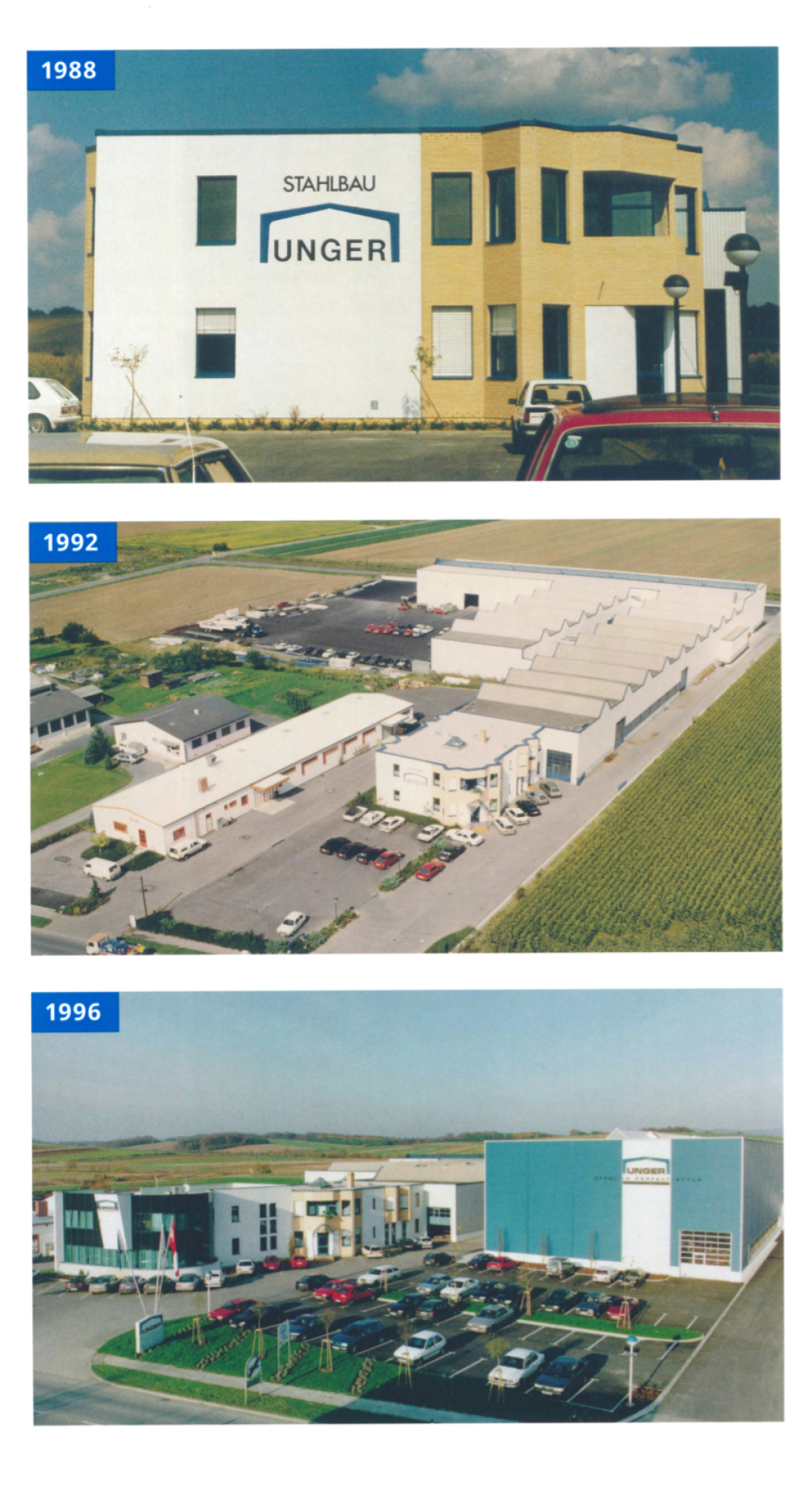 Die bauliche Entwicklung der Unger Steel Group / Unger Stahlbau am Firmensitz Steinamangerer Str. 163 - Teil I.