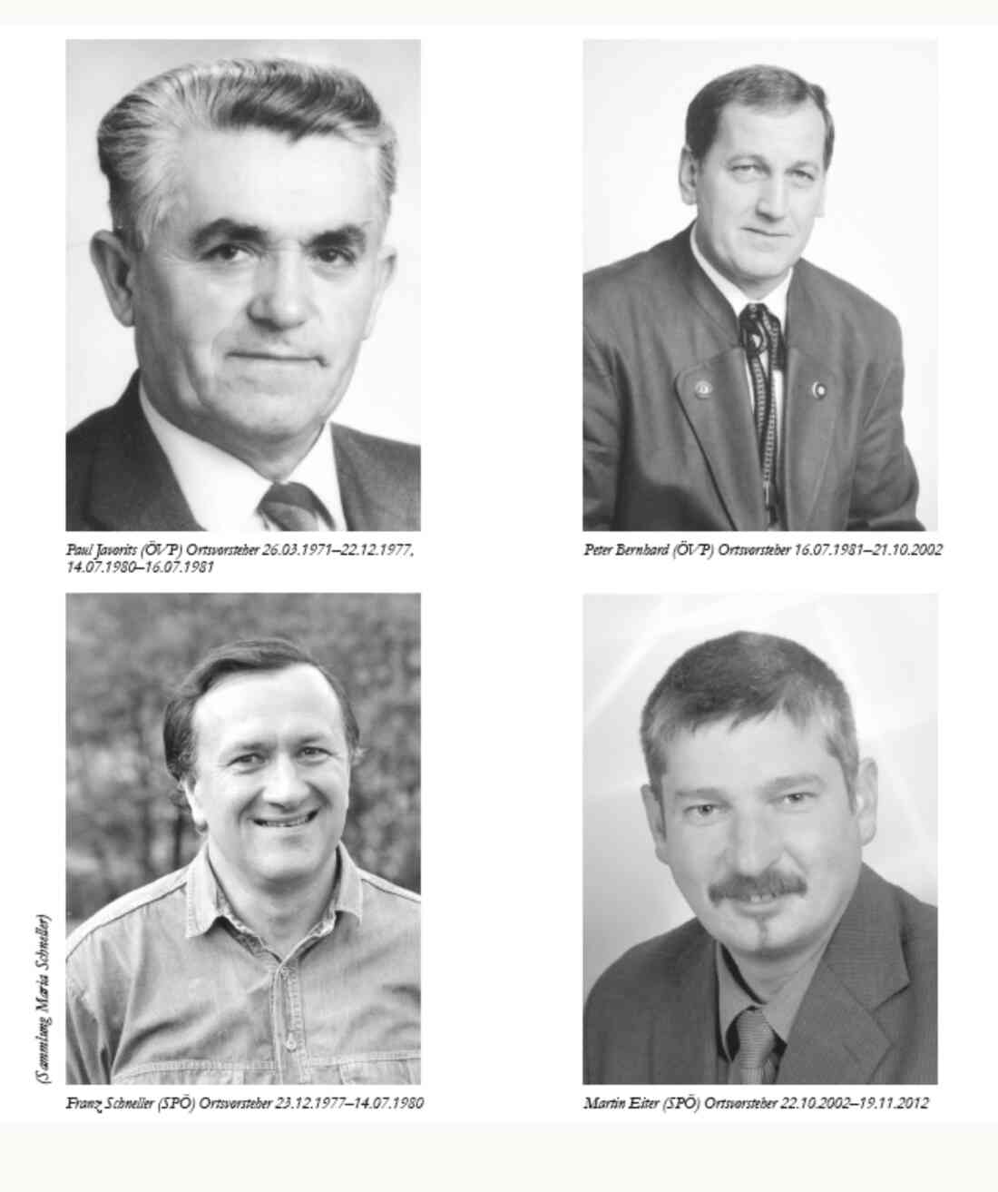 St. Martin: Ortsvorsteher von 1971 bis 2012 (Javorits/Schneller/Bernhard/Eiter) - Portraits