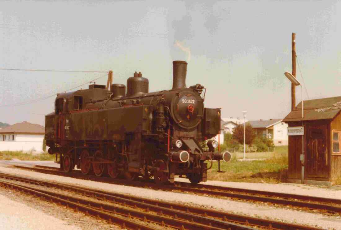 Eine der letzten Dampfklokomotiven, die den Bahnhof Oberwart befuhr