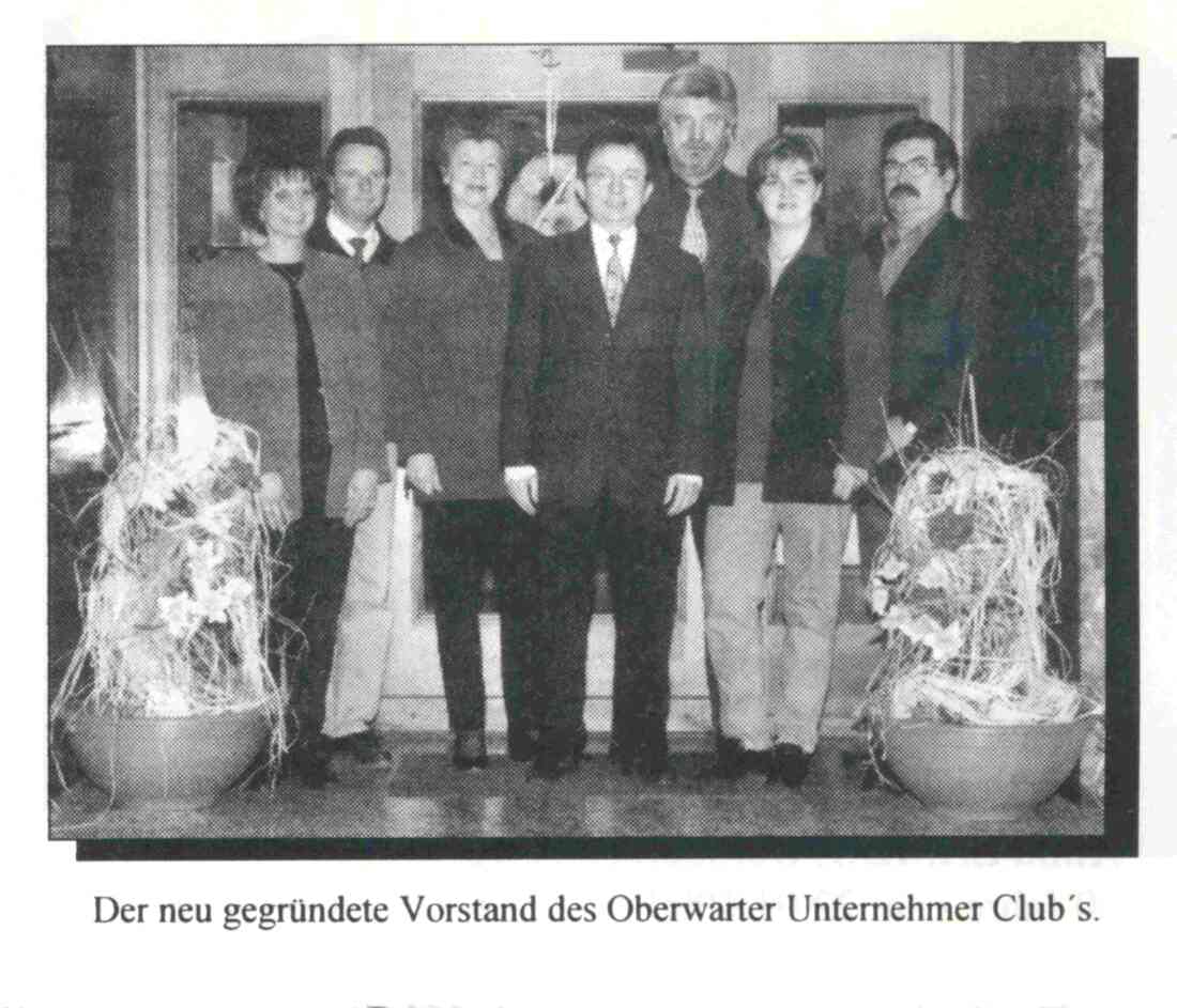 "Oberwart Aktiv" vom April 1999: Neugründung des Oberwarter Unternehmerclubs - Zambo/Traxler/Pilz/Schmidt/Seper/Pacher/Imre