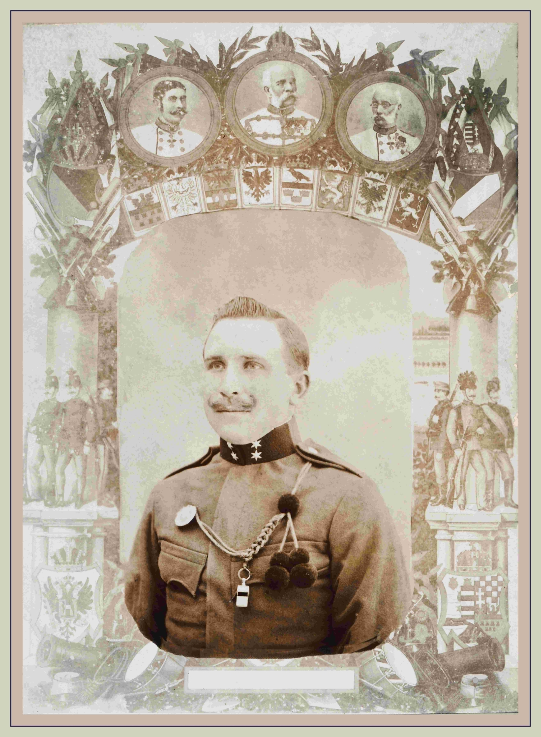 Ehrenblatt: Tizedes Sandor Böcskör (*1890/+1952) - I. Weltkrieg (Portrait)