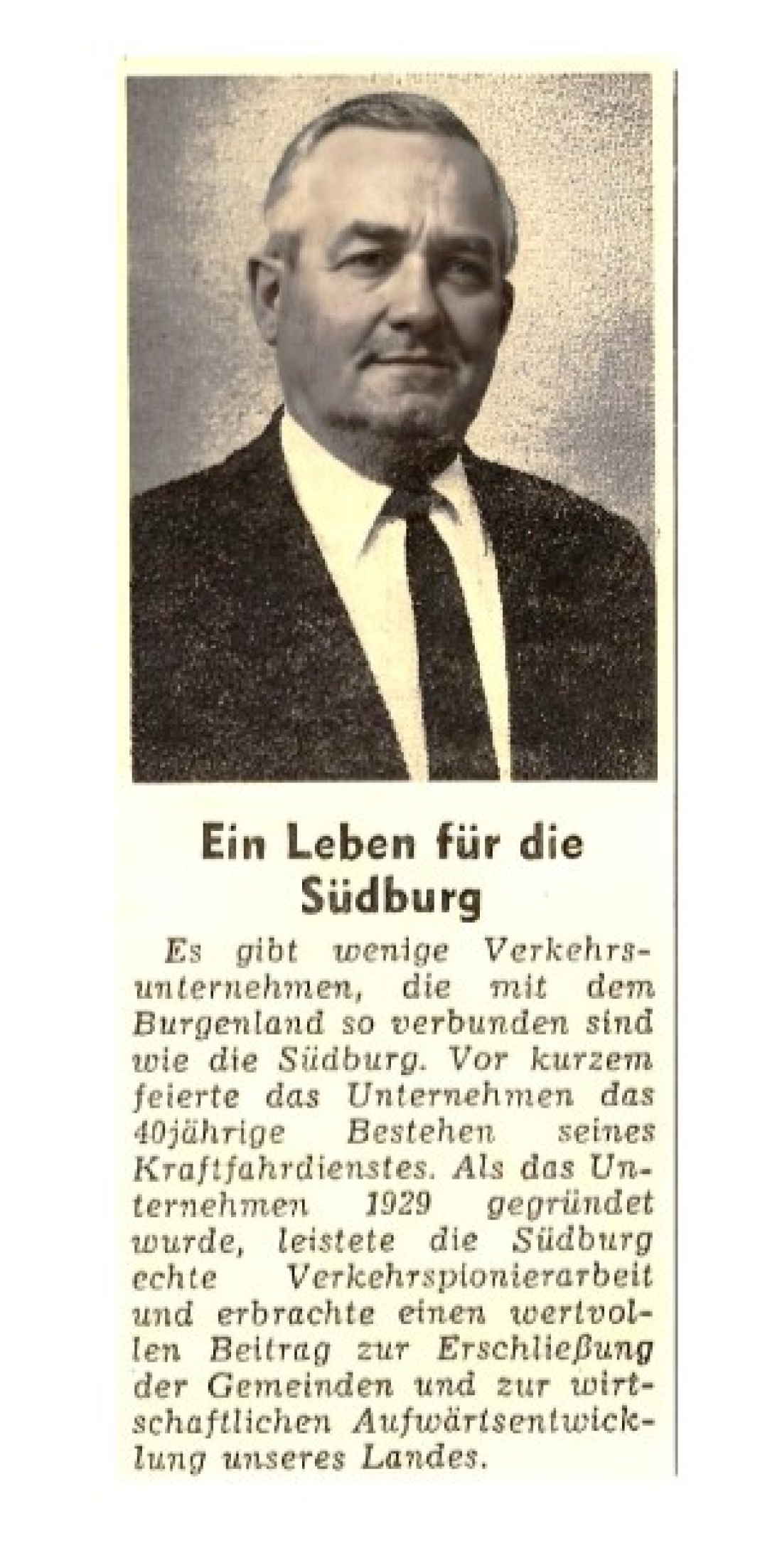 BF vom 20. November 1969: Hans Baldauf - Ein Leben für die Südburg