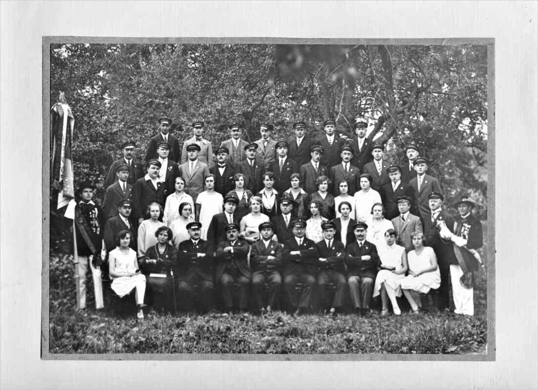 Oberwarter Männergesangverein - Jubiläumsfoto - wahrscheinlich aus 1933 zum 35-jährigen Bestehen (Eigenbauer/Reisinger/Mühl/Riegler/Steurer/Schober)