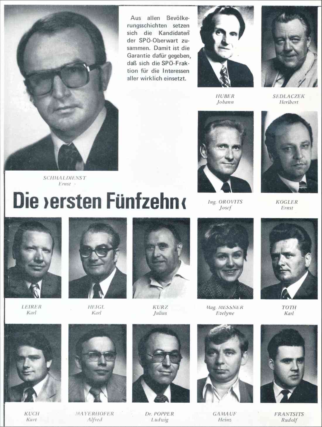 Präsentation der Kandidaten für den Gemeinderat in der Stadtparteizeitung der SPÖ