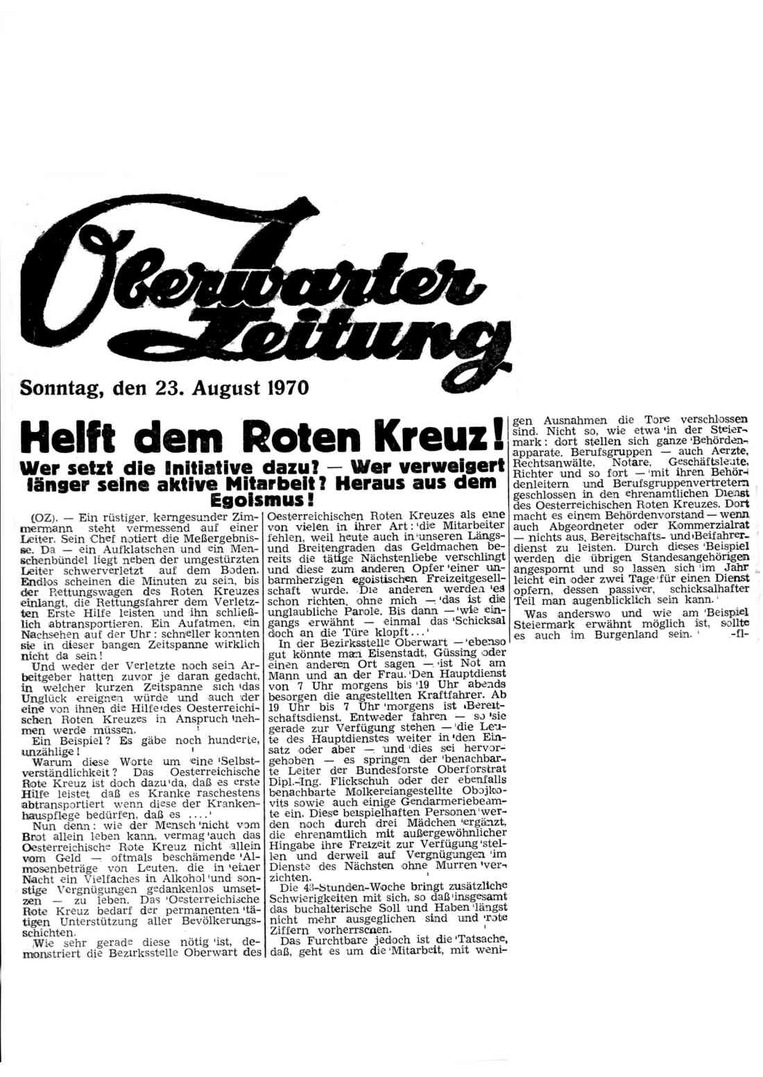 Rotes Kreuz: Artikel zum Thema "Ehrenamtliche Mitarbeit"