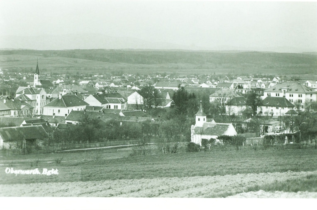 Ansichtskarte: "Oberwarth, Bgld." - Blick gegen Westen