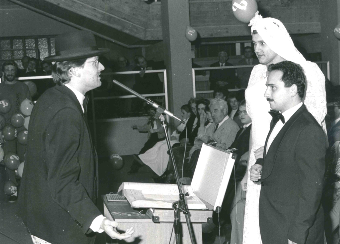 Stadtkapelle: "Vereinsinterne Hochzeit" anlässlich des Faschingskonzert 1987 - Gilschwert/Hödl/Miertl