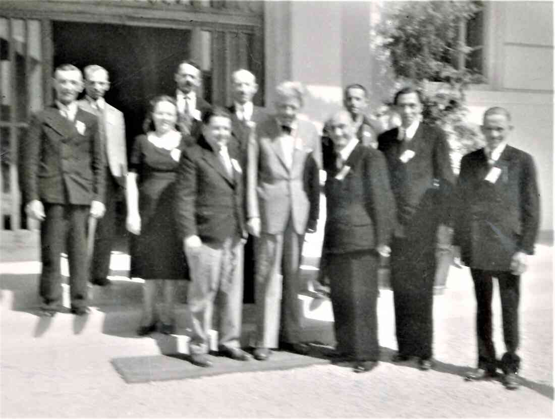 Stadtgemeinde: Rathausweihe am 4. September 1949 - Gruppenbild mit Ehrengast Paul Hörbiger