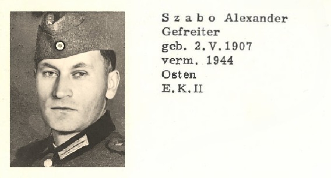 Gefreiter Sandor / Alexander Szabo (*1907/+1944 als Soldat der Deut. Wehrmacht)