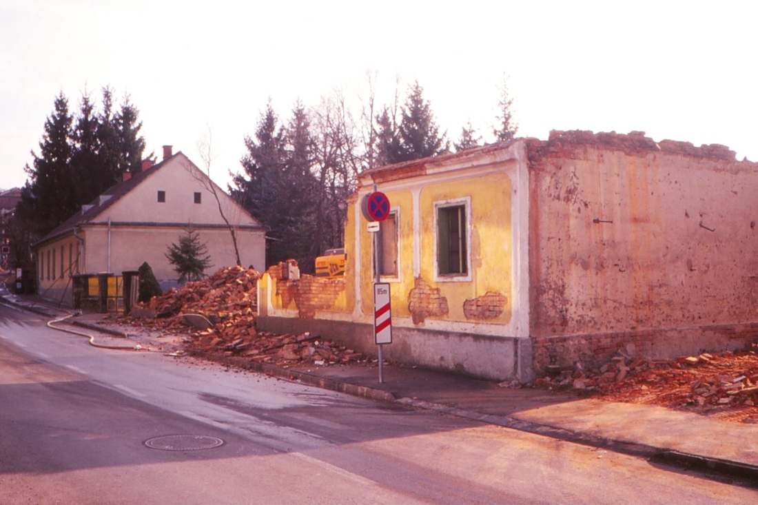 Abriss des Hauses Michael Ruzsa (Schlaningerstraße 6)