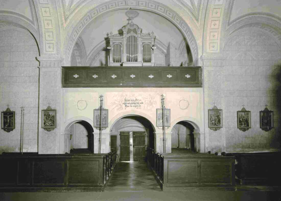 St. Martin: Innenansicht der röm. kath. Kirche gegen SW - Kirchentür