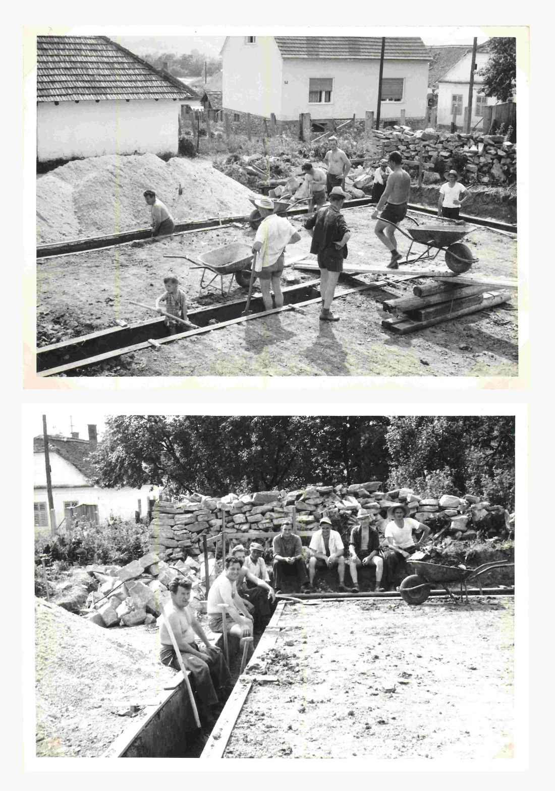 Haus Langer (Am Telek 21): Baubeginn mit dem händischen Aushub der Grundfeste - Bautagebuch (Erdely/Miertl/Heid/Tschida/Bauer/Kundegrabner)