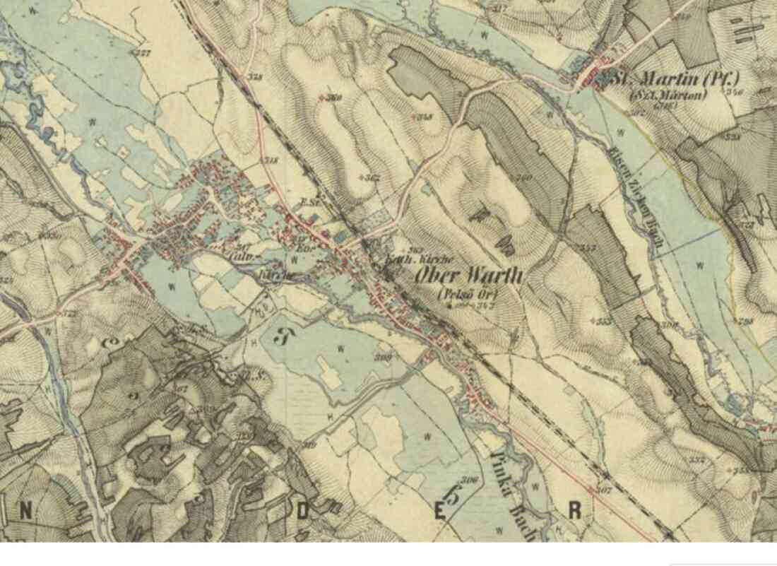 Stadtplan zur Zeit der Franzisco-Josephinische Landesaufnahme um 1875