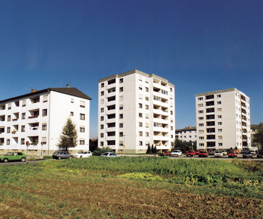 Wohnhäuser der OSG aus den 70iger Jahren (Siedlungsstraße 12 und Wiesengasse 25d)