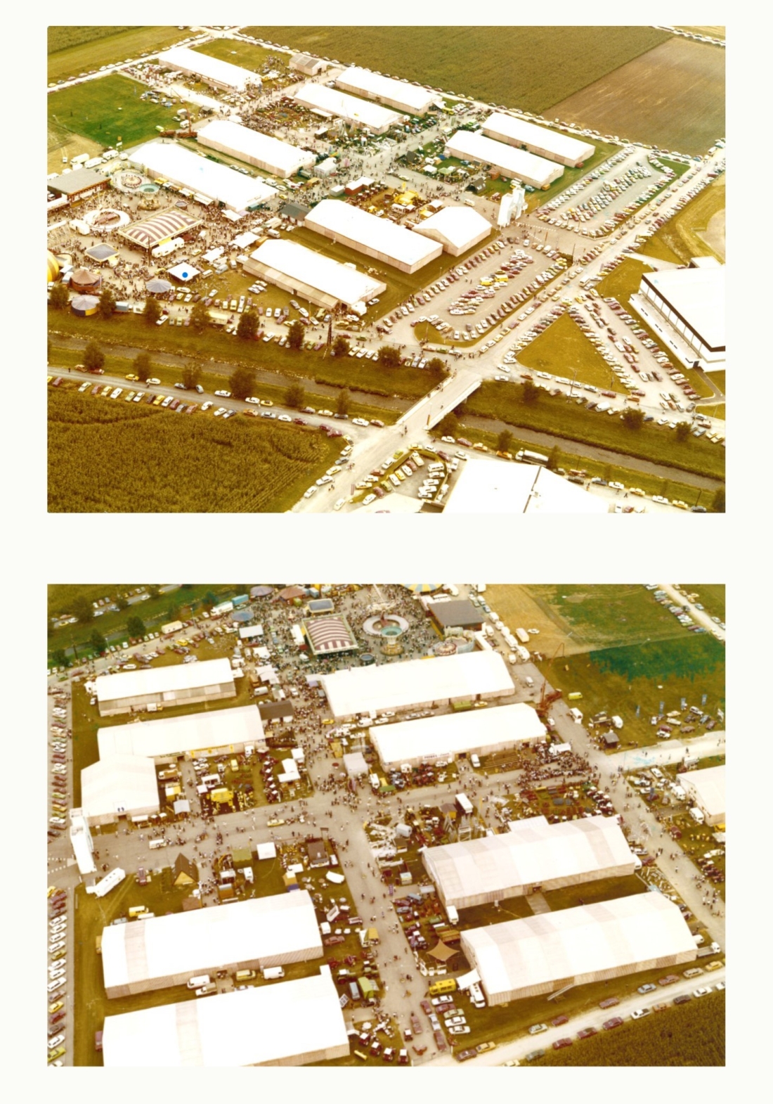 Inform 1980: Flugaufnahme/Luftbild - oben: Blick gegen S; unten: Blick gegen NO;