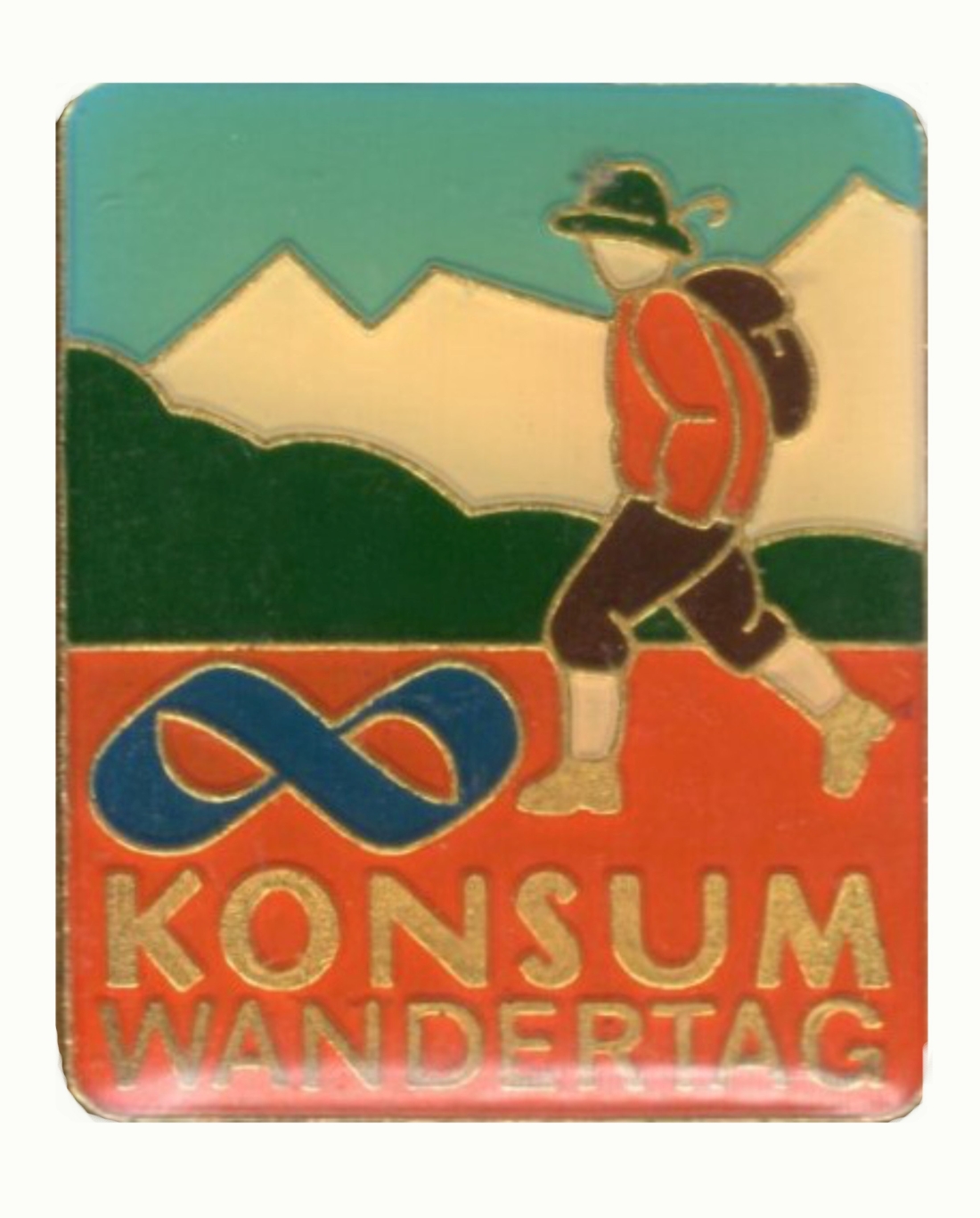 Anstecker anlässlich eines Konsum-Wandertags 1978