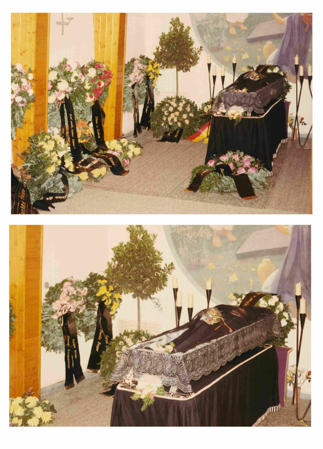 Evangelische Aufbahrungshalle: Ludwig Schober (*1870/+1967) am Totenbett