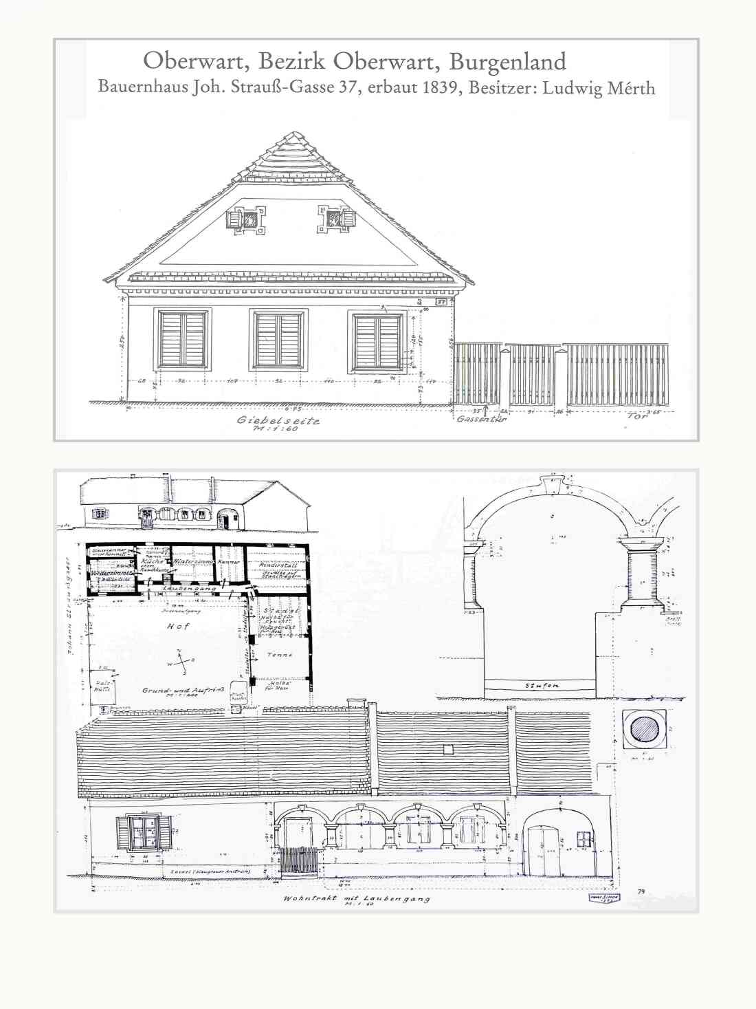 Arkadenhaus: Bauernhaus Johann Straußgassse 37 / OW 523 - erbaut 1839