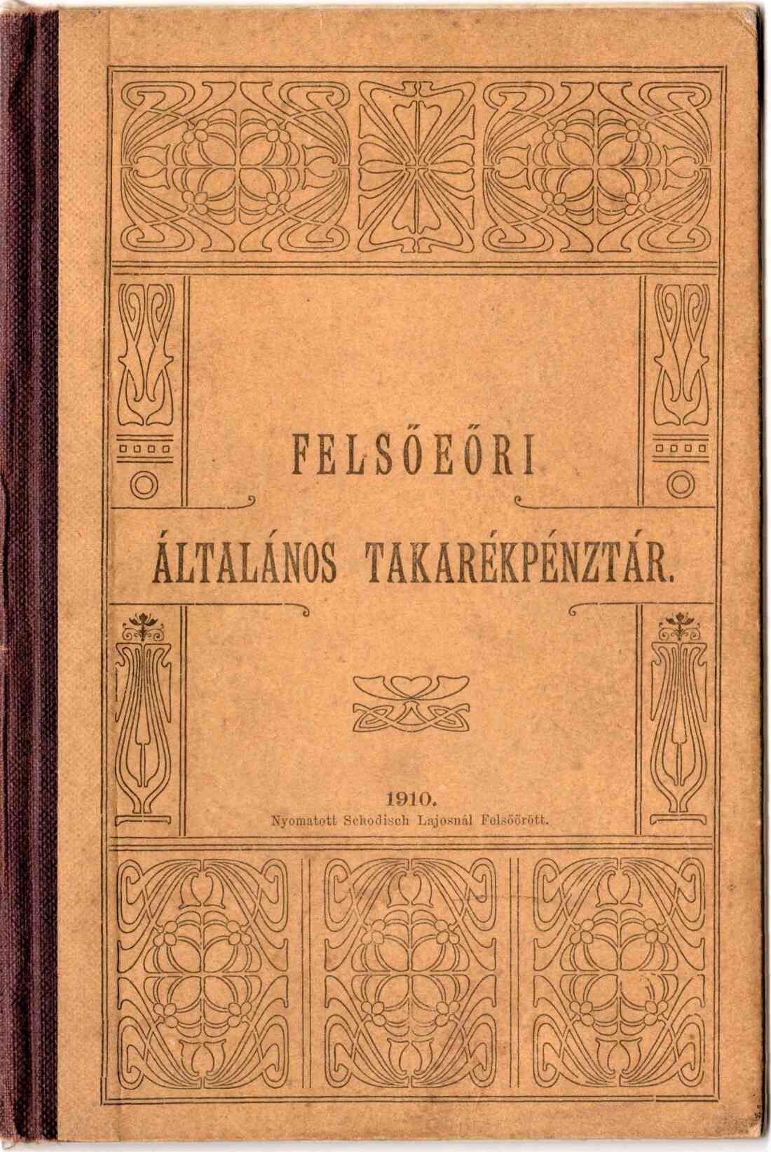 Sparbuch der Oberwarter Allgemeinen Sparkasse, 1910