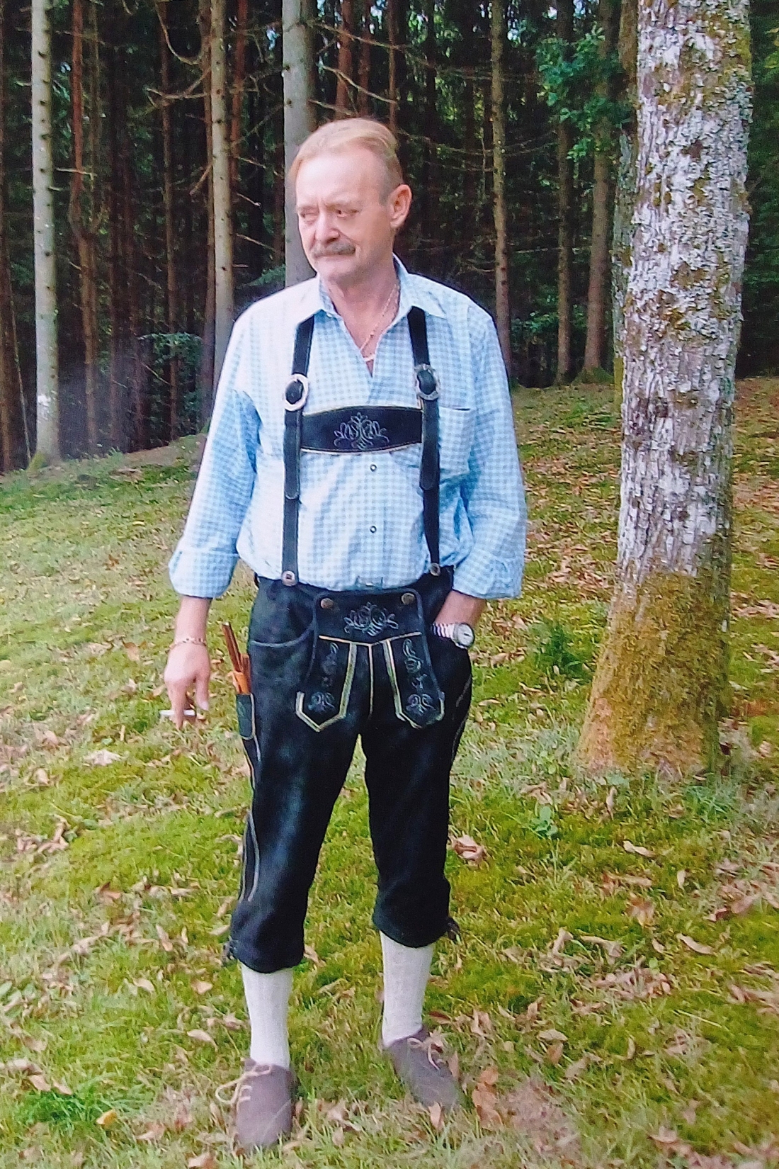 Eugen Wagner (*1952/+2019) in fescher Lederhose