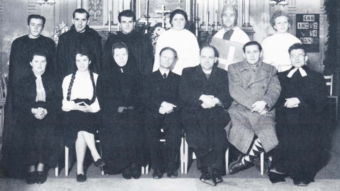 Evang. Pfarre AB: Gäste und Laienspielgruppe anlässlich der 1. Evang. Woche (Ringbauer/Pleyer/Pommer/Anetshofer/Geschrey/Böhm/Miklos/Pleyer/Nika/Hadek/Schober)