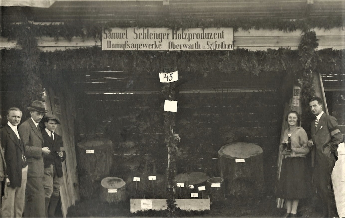 Bezirksweinkost im Zuge der Gewerbeausstellung 1924: Stand von Samuel Schlenger
