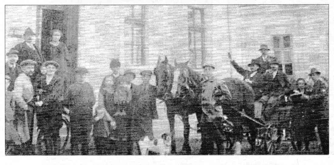Pferdefuhrwerk vor dem Gasthaus Ochsenhofer (OW 189/Wienerstraße 33)