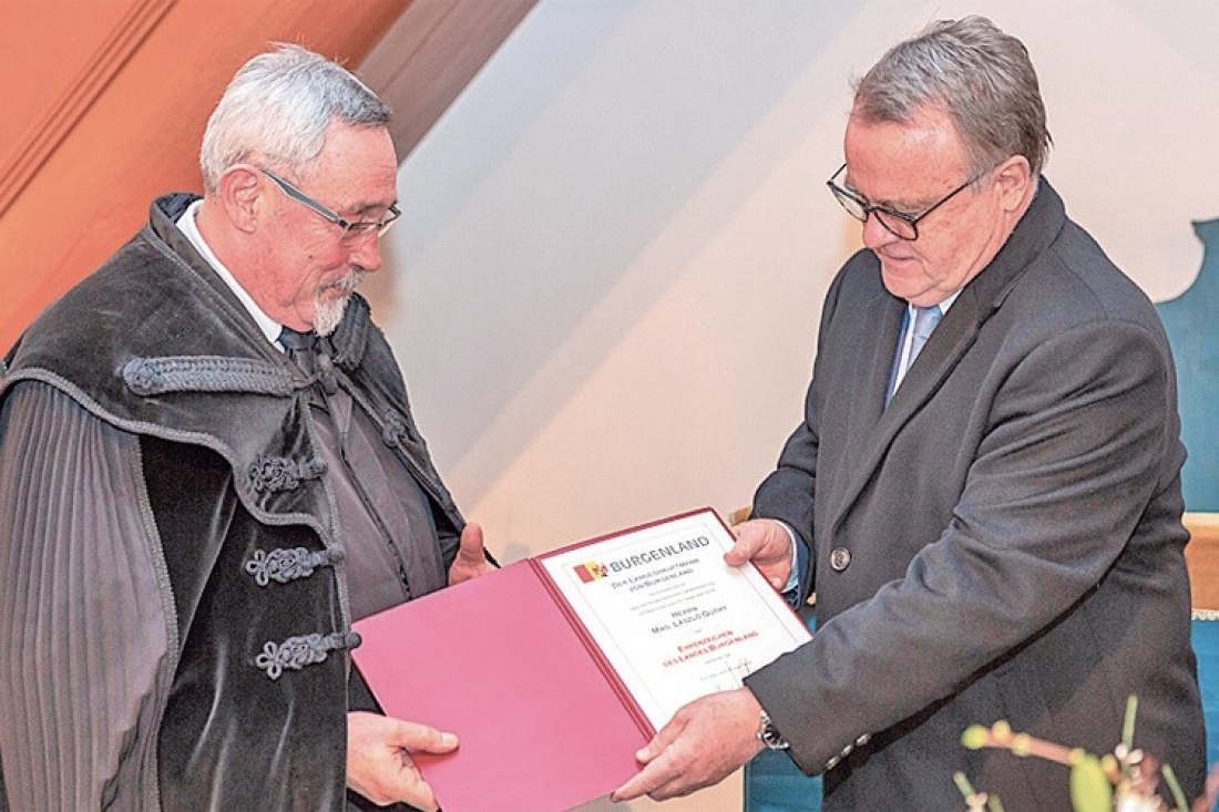 Reformierte Pfarrgemeinde: Ehrenzeichenverleihung des Landes Burgenland an Pfarrer Mag. Laszlo Guthy (Niessl)